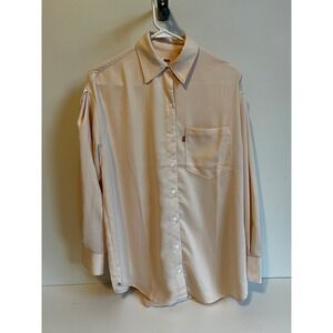 Levi's San Francisco Womens XS Button Down‎ Shirt Long Sleeve Top Lt Peach Color